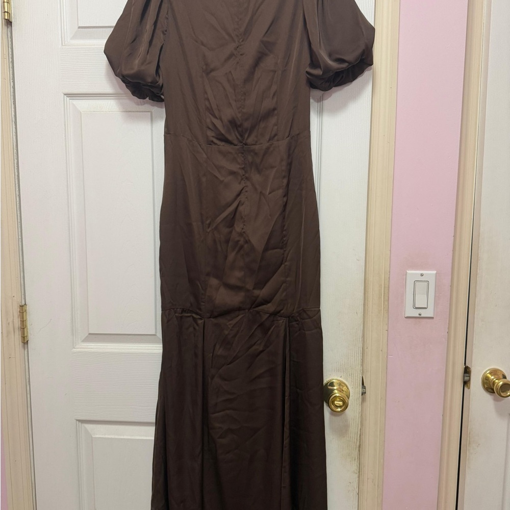 Chic Brown Maxi Dress - Picture 3 of 4